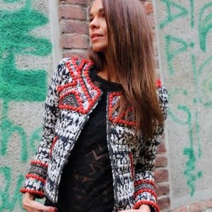 Isabel Marant pour H&M Embroidered Beaded Jacket Sz4/34- including bag & hanger